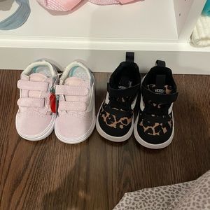 Vans 6.5 Toddler Sneakers. Leopard and Purple Tie Dye. BRAND NEW!